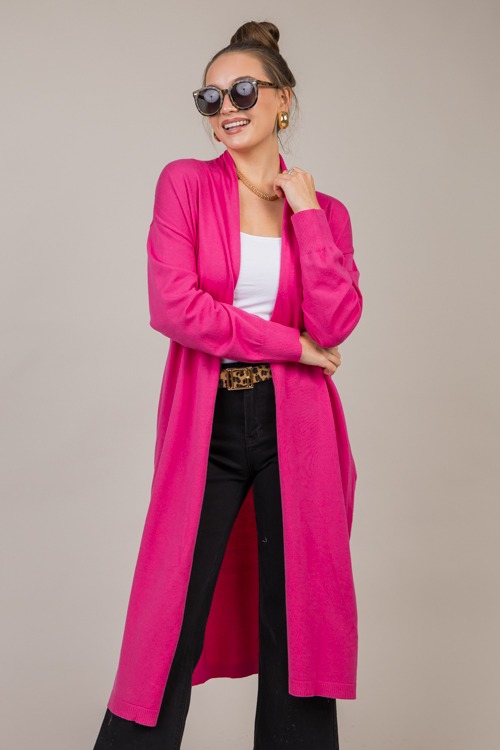 Side Pocket Long Cardi, Fuchsia - 1015-56.jpg