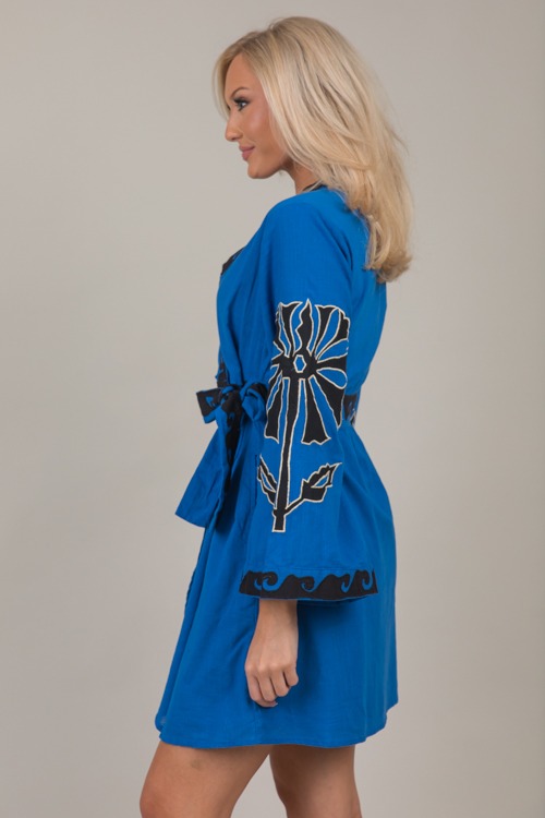 Embroidery Wrap Dress, Blue - 1015-70.jpg