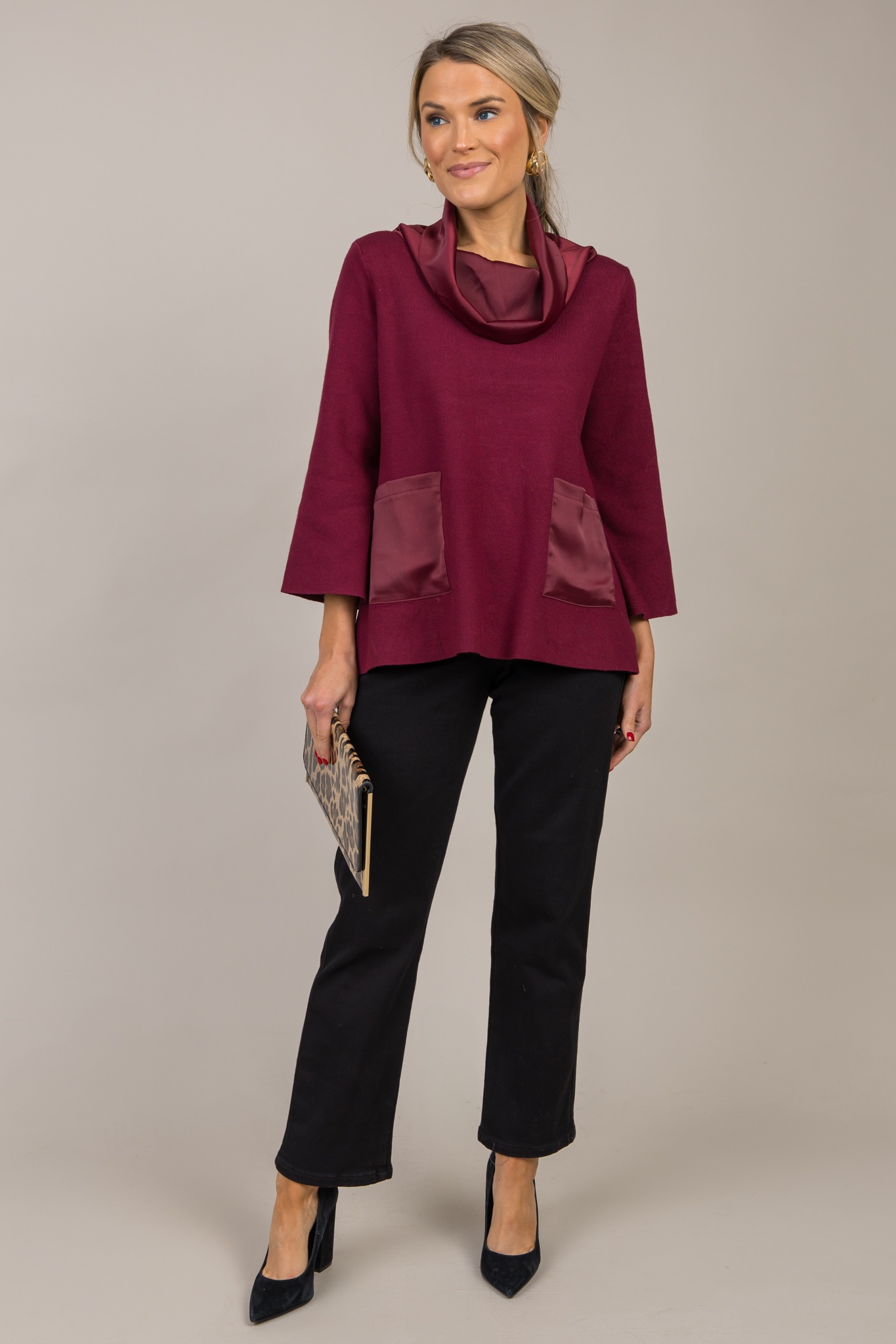 Satin Contrast Sweater, Burgund - 1017-10.jpg