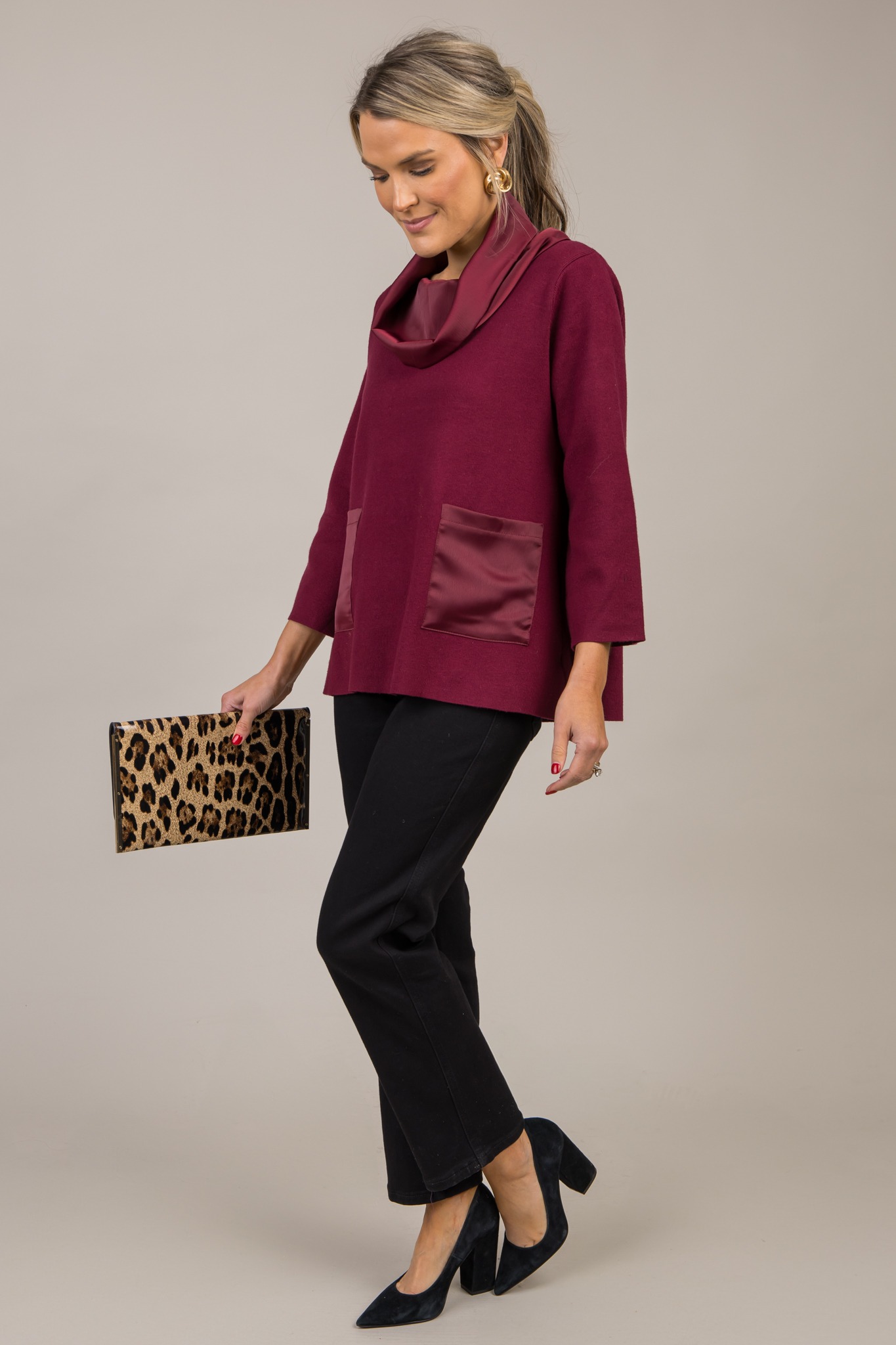 Satin Contrast Sweater, Burgund - 1017-12.jpg