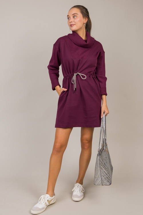 Draw Waist Cowl Knit Dress, Plu - 1017-58p.jpg