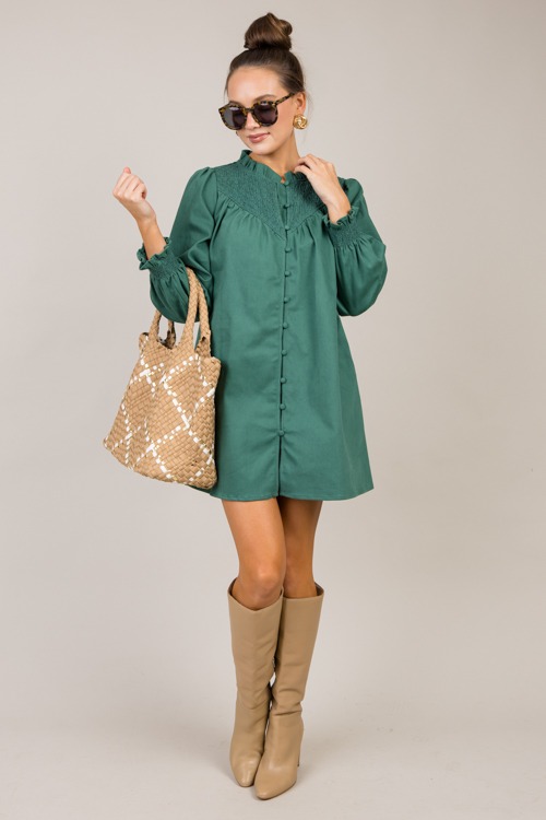 Smock Yoke Button Dress, Hunter - 1018-22-Edit.jpg