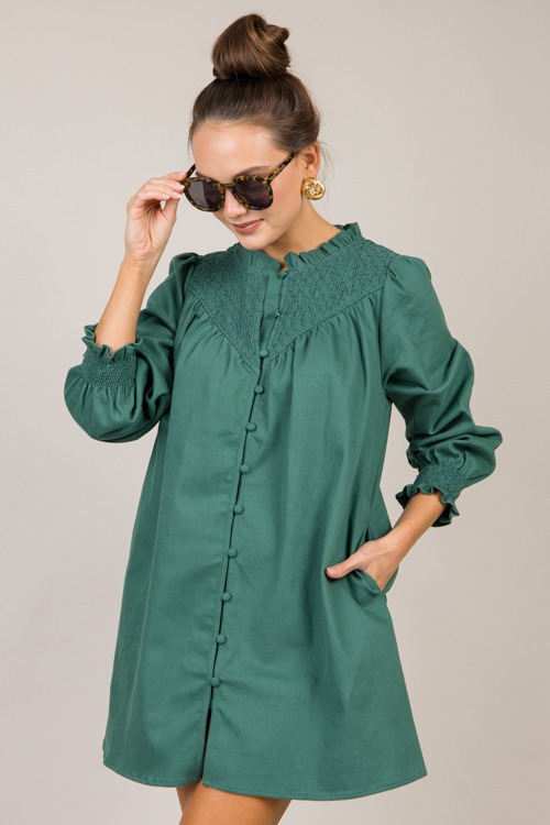 Smock Yoke Button Dress, Hunter - 1018-28-Edit.jpg