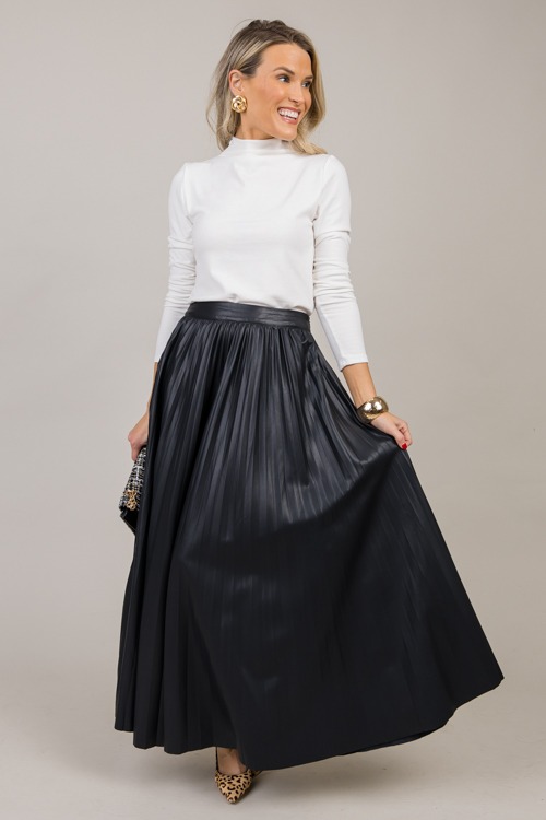 Leather Pleated Maxi Skirt, Bla - 1021-45p.jpg