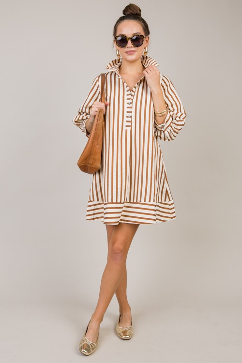 Brinley Stripe Dress, Brown - 1022-122h.jpg