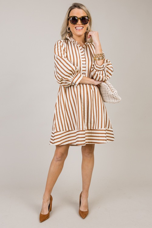 Brinley Stripe Dress, Brown - 1022-124.jpg