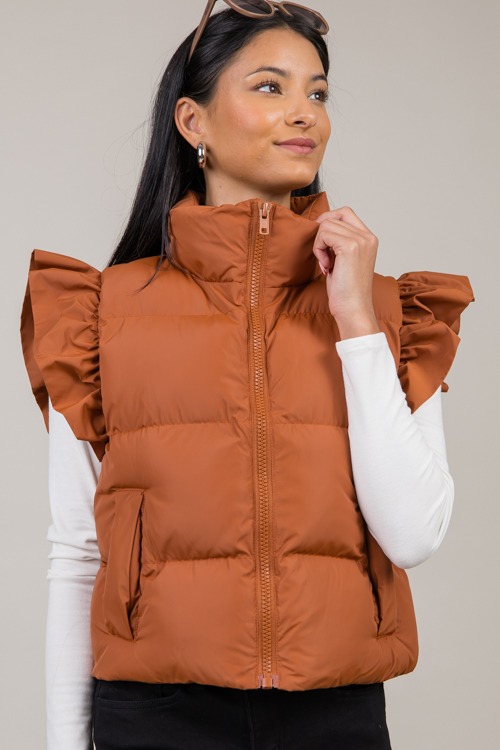 Ruffle Puffer Vest, Rust Brown - 1022-21.jpg