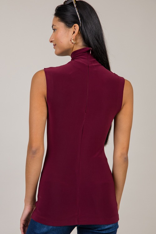 Fitted Turtleneck Top, Burgundy - 1023-14.jpg