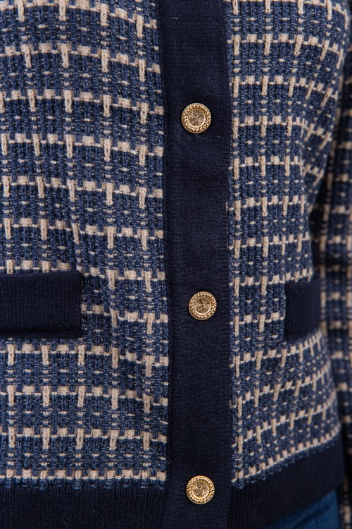 Tweed Sweater Cardigan, Navy - 1023-69.jpg