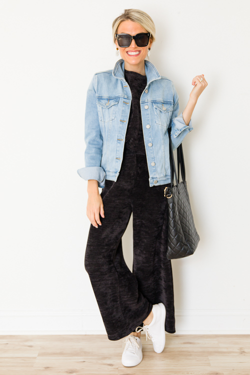 Chenille Pants Set, Black - SALE - The Blue Door Boutique