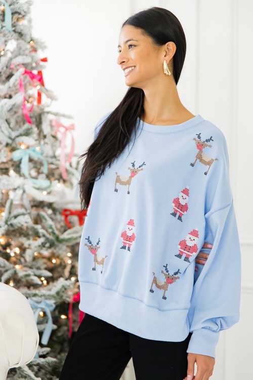 Santa & Rudolph Embroidery Sweatshirt - 1025-80.jpg