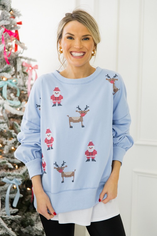 Santa & Rudolph Embroidery Sweatshirt - 1025-81.jpg