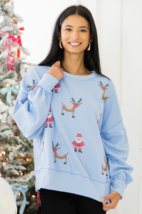 Santa & Rudolph Embroidery Sweatshirt - 1025-84.jpg