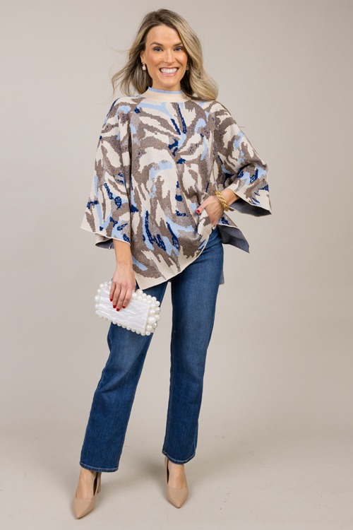 Metallic Print Sweater, Oatmeal - 1029-85p.jpg