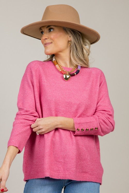 Button Wrist Sweater, Pink - 1031-69p.jpg