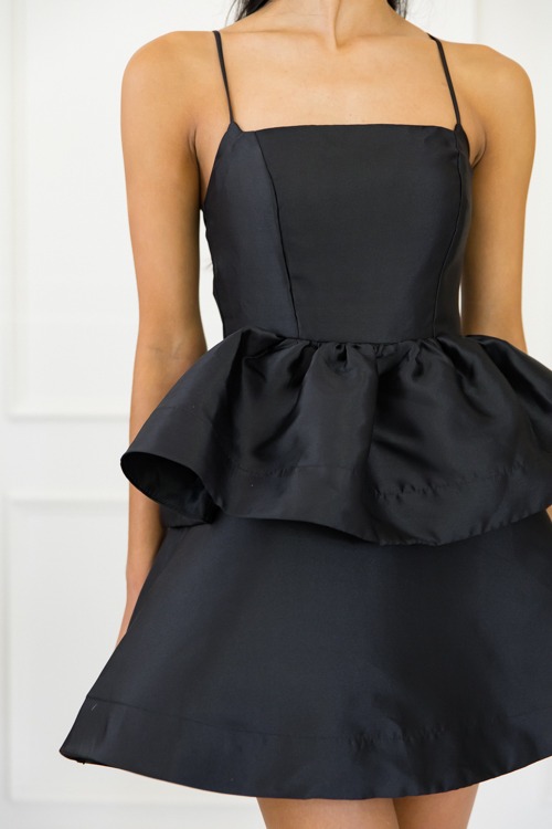 Taffeta Ruffle Dress, Black - 1101-226h.jpg