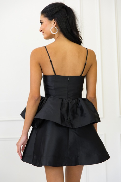 Taffeta Ruffle Dress, Black - 1101-228.jpg