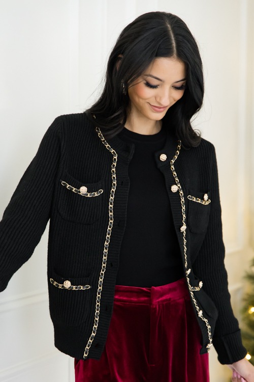 Chain Detail Cardigan, Black - 1101-311.jpg