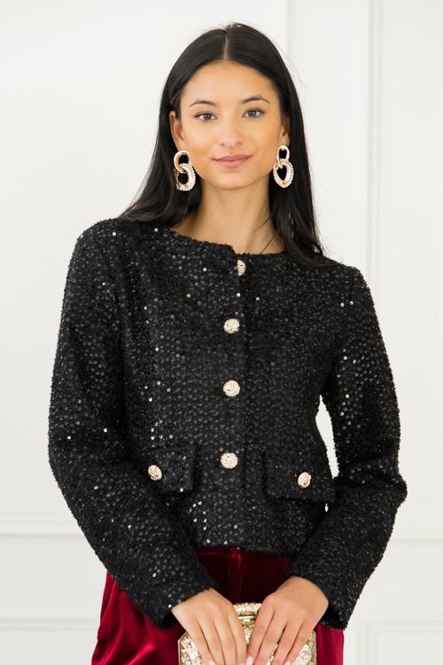 Gold Button Sequin Jacket, Blk - 1101-349.jpg