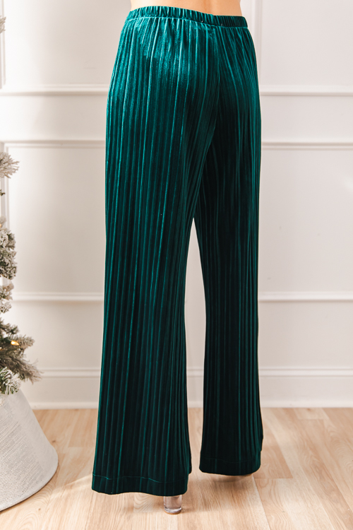 Pleated Velvet Pants, Forest