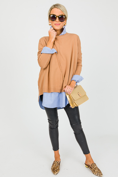 Side Pocket Tunic Shirt, White - New Arrivals - The Blue Door Boutique