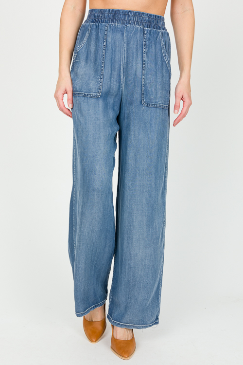 Pull-On Chambray Trousers