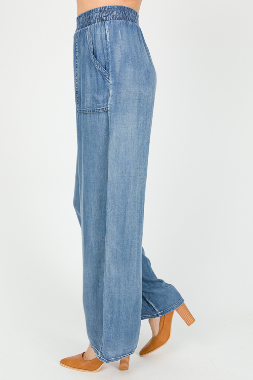 Pull-On Chambray Trousers