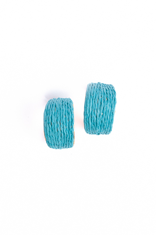 Raffia Hoops, Turquoise