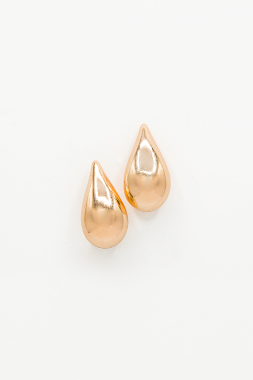 Statement Teardrop Earrings, Gold