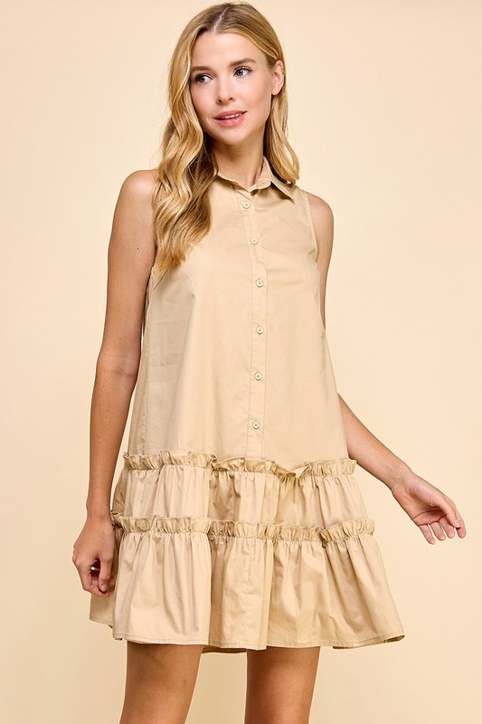 Poplin SL Shirt Dress, Beige - 21687936_bcdef9de-5ac1-4d9a-bad2-d4d2cc2653b7.jpg