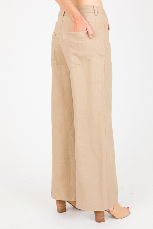 Winnie Wide Leg Jeans, Tan