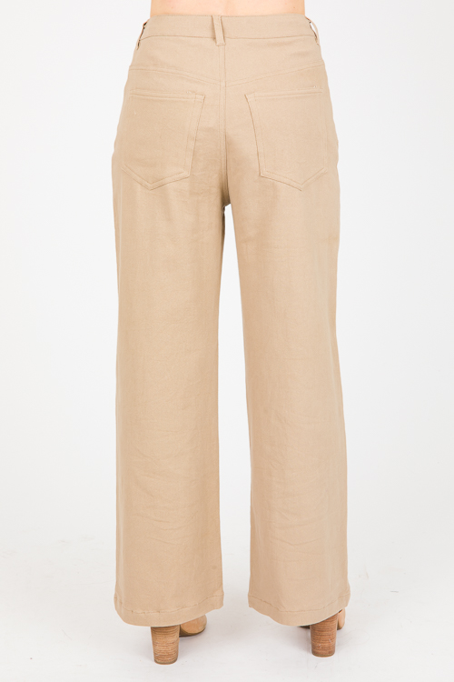 Winnie Wide Leg Jeans, Tan