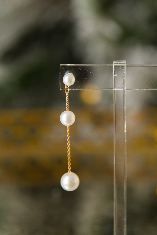 3 Pearl Drop Earrings