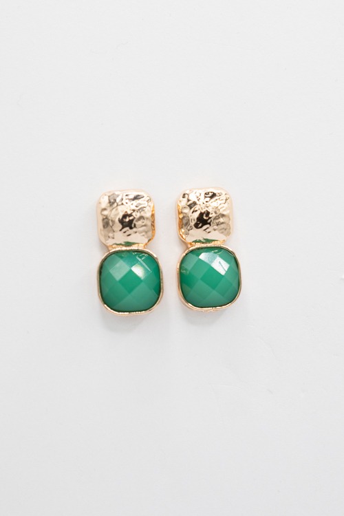 Simple Statement Earrings, Green - 2K9A7265.jpg