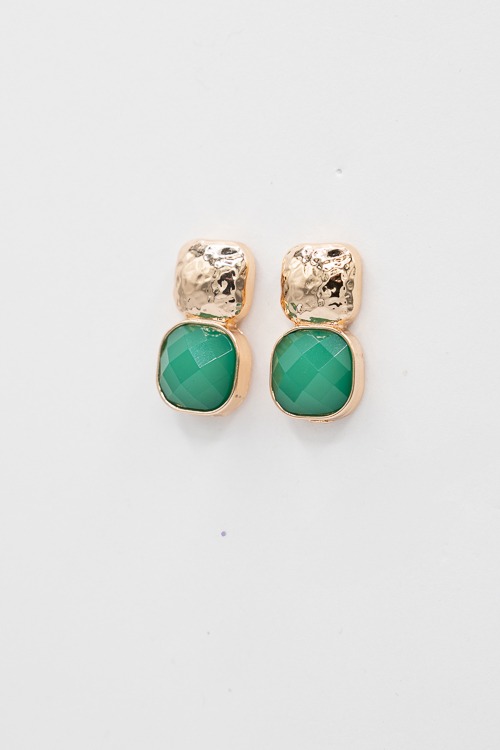 Simple Statement Earrings, Green - 2K9A7269.jpg