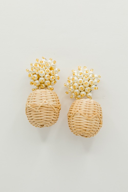 Pompom & Rattan Earrings, Natural - 2K9A9120.jpg