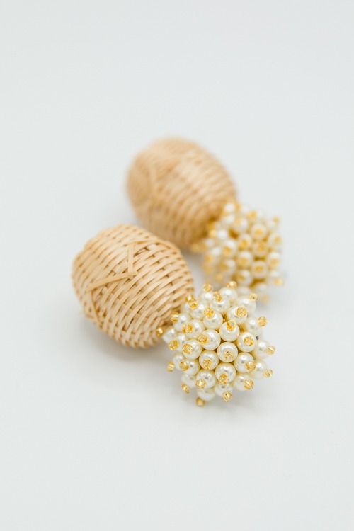 Pompom & Rattan Earrings, Natural - 2K9A9121.jpg