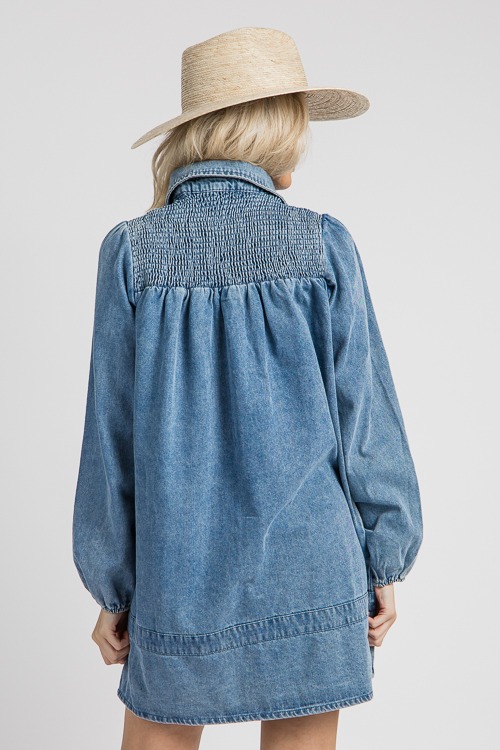 Smock Denim Shirt Dress, Med. - 4K7A0028.jpg