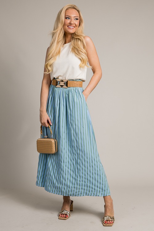 Stripe Maxi Skirt, Blue/Green - 4K7A0043.jpg