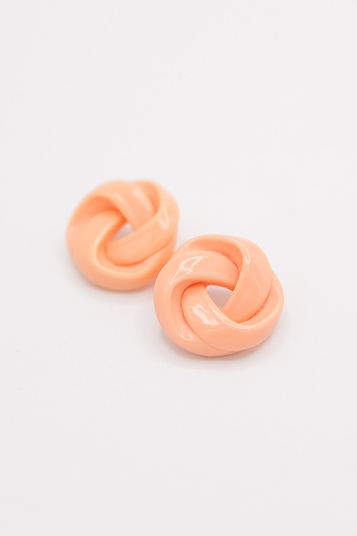 Resin Love Knot Earring, Peach - 4K7A0070.jpg