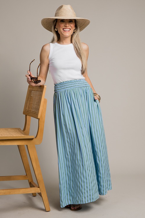 Stripe Maxi Skirt, Blue/Green - 4K7A0072.jpg