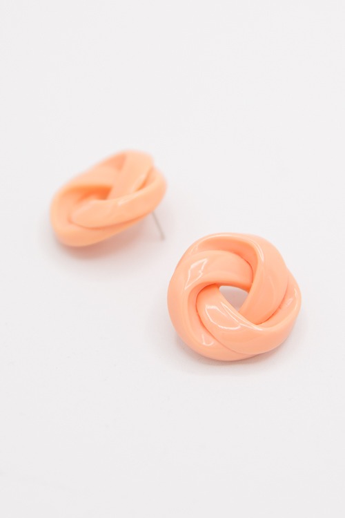 Resin Love Knot Earring, Peach - 4K7A0072.jpg