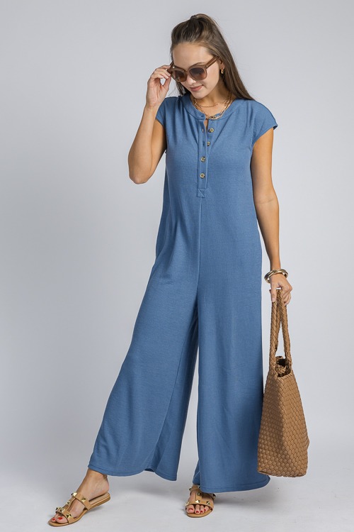 Waffle Knit Henley Jumpsuit, Blue - 4K7A0127p.jpg