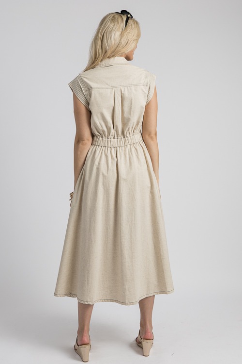 Contrast Stitching Linen Midi, - 4K7A0141h.jpg