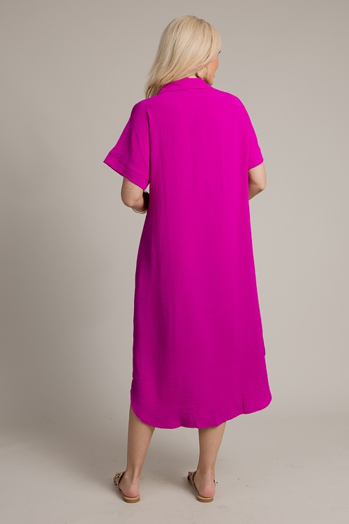 Shirt Dress Midi, Magenta - 4K7A0529.jpg