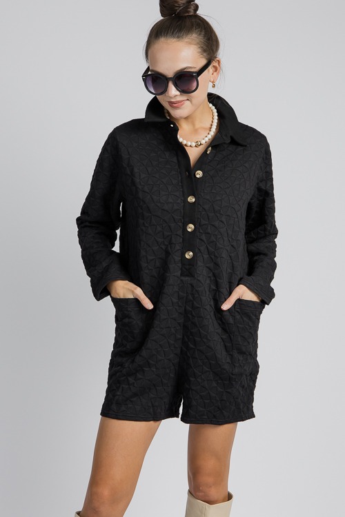 Texture Knit Romper, Black - 4K7A0672.jpg