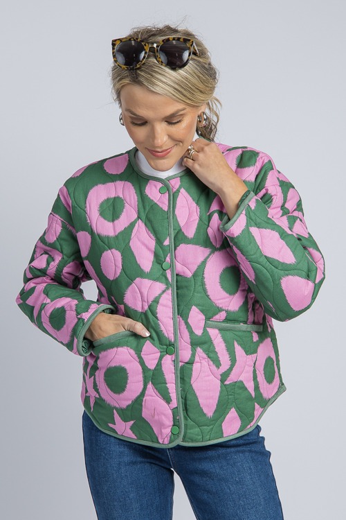 Quilted Print Jacket, Green - 4K7A1779.jpg