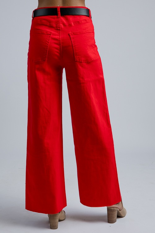 Raw Hem Wide Leg Pants, Red - 4K7A2286.jpg