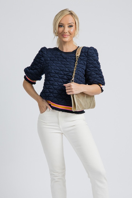 Quilted Stripe Band Top, Navy - 4K7A6677.jpg