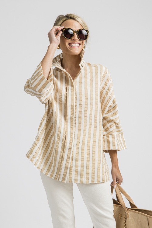 Textured Stripes Shirt, Taupe - 4K7A7077.jpg